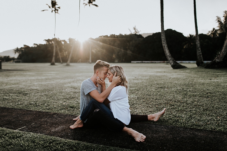Engaged couple Kauai Hawaii